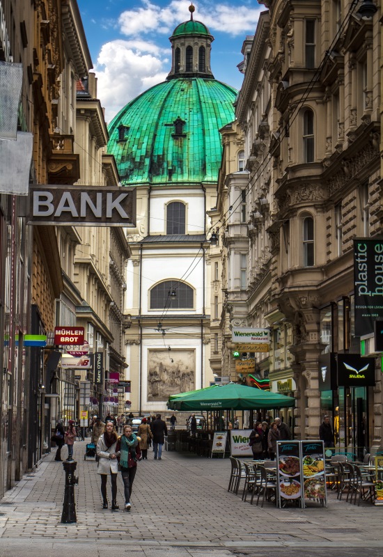 walking on the cobblestone streets of vienna